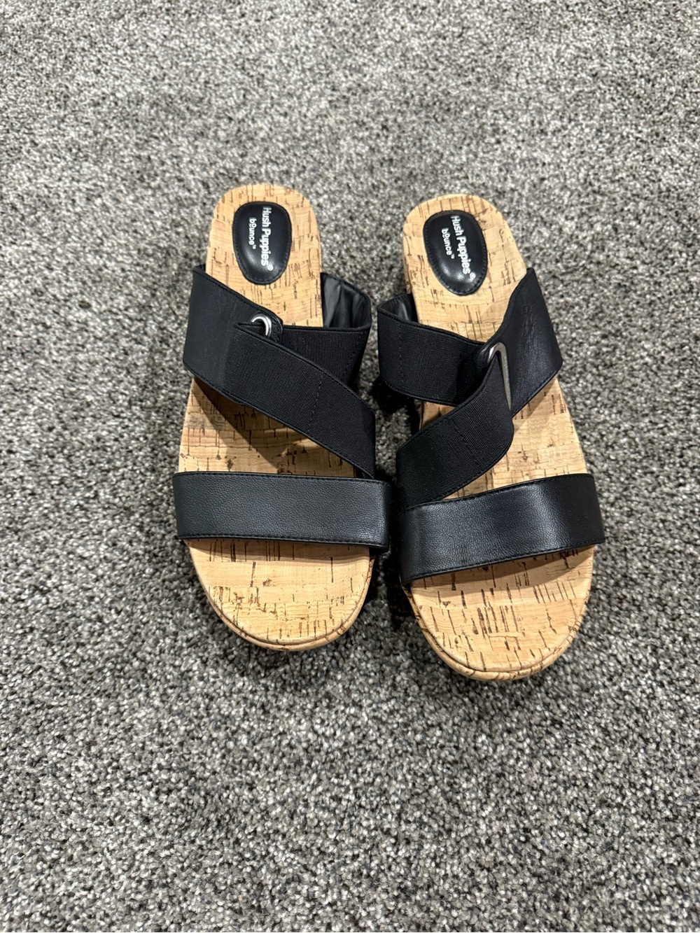 Hush Puppies Women's Black Wedge Sandals -Size 9.5